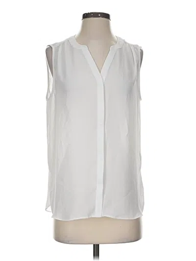 Pre-owned Nydj Sleeveless Blouse In White