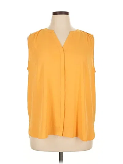 Pre-owned Nydj Sleeveless Blouse In Yellow