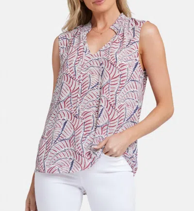 NYDJ SLEEVELESS GEMMA BLOUSE IN CALANDA