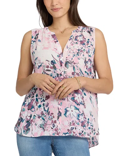 Nydj Sleeveless Pleat Back Blouse In Multi