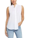 Nydj Sleeveless Ruffled Top In Optic White