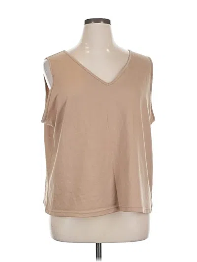 Pre-owned Nydj Sleeveless Top Tan V Neck Tops