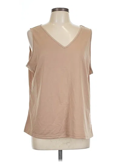 Pre-owned Nydj Sleeveless Top Tan V-neck Tops