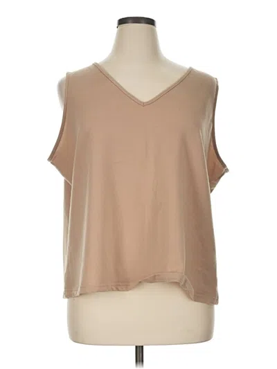 Pre-owned Nydj Sleeveless T-shirt In Tan