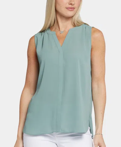 Nydj 's Slvlss Pintuck Blouse Top In Lily Pad