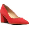 Nydj Solimar Block Heel Pointed Toe Pump In Red