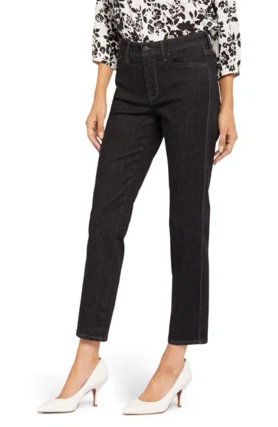 Nydj Callie Black Rinse High-rise Straight Leg Jean
