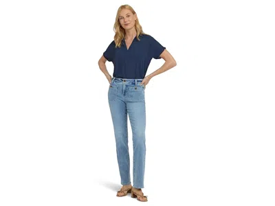 Nydj Straight Front Button Patch Pockets In Blue
