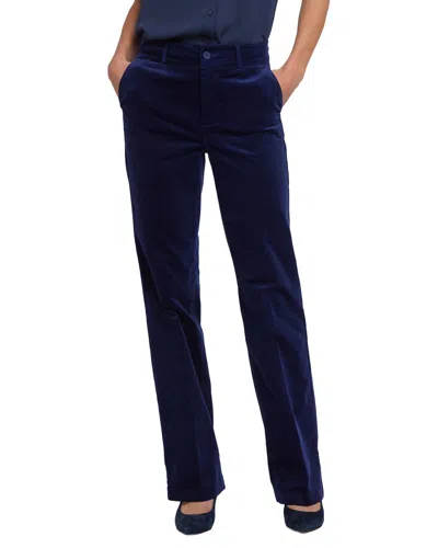 Nydj Straight Leg Velvet Trouser In Blue