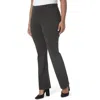 Nydj Stretch Knit Straight Leg Pants In Charcoal Heathered