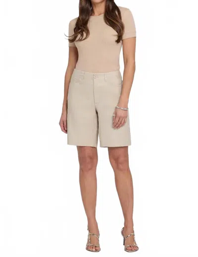 Nydj Stretch Linen Five-pocket Bermuda Shorts In Feather In Neutral