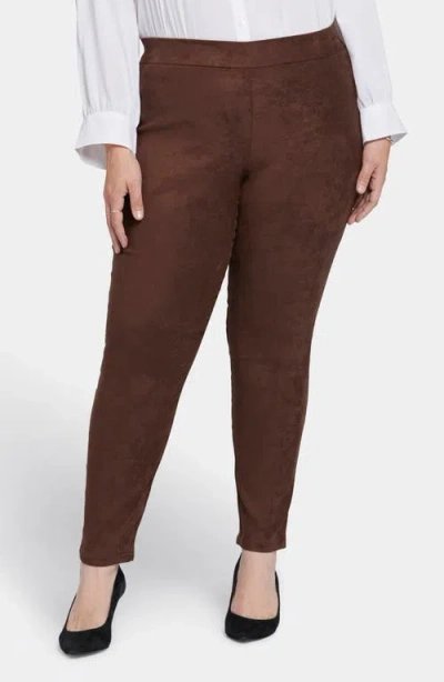 Nydj Suede Leggings In Brown