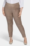 Nydj Suede Leggings In Saddlewood