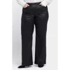 Nydj Teresa Coated Wide Leg Jeans In Black