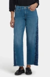 Nydj Teresa Contrast Panel Wide Leg Jeans In Blue