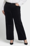Nydj Teresa Corduroy Wide Leg Pants In Black