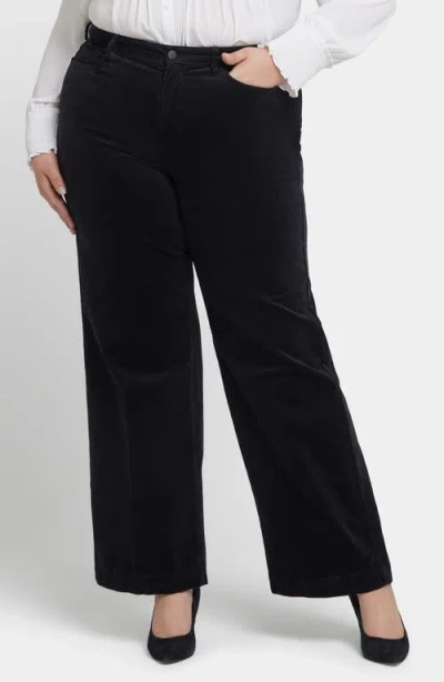Nydj Teresa Corduroy Wide Leg Pants In Black