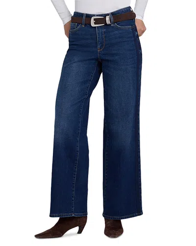 Nydj Teresa Cotton Blend High Rise Wide Leg Jeans In Skylark In Blue