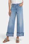 Nydj Teresa Cuffed Ankle Wide Leg Jeans In Madison River