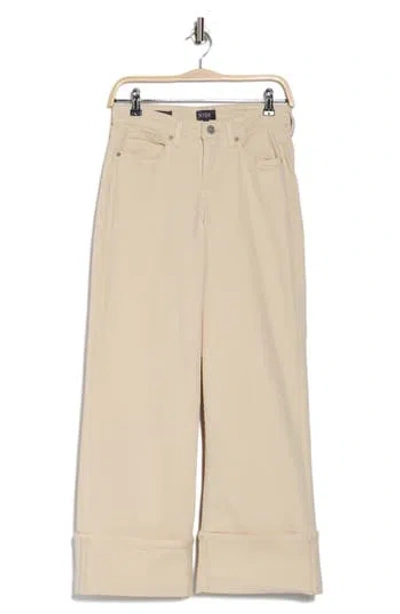 Nydj Teresa Cuffed Wide Leg Jeans In White Creek