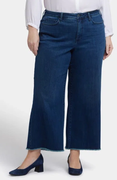 Nydj Teresa Frayed Ankle Wide Leg Jeans In Ibiza Blues