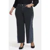 Nydj Teresa Frayed Two-tone Wide Leg Jeans In Multi