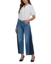 Nydj Teresa High Rise Contrast Panel Wide Leg Jeans In Avenue Blue