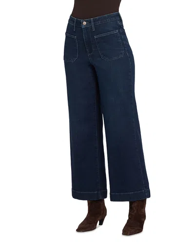 Nydj Teresa High Rise Wide Leg Ankle Jeans In Blacken Blue