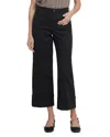 Nydj Teresa Cuffed High Waist Ankle Wide Leg Jeans In Black