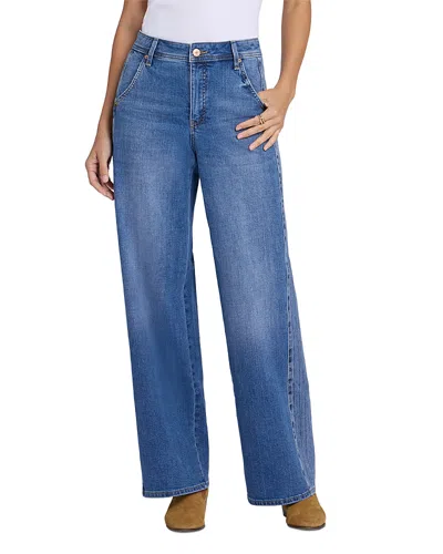 Nydj Teresa High Rise Wide Leg Jeans In Yarrow In Blue