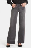Nydj Teresa High Waist Frayed Released Hem Wide Leg Jeans In Snow Shadow