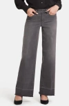 Nydj Teresa High Waist Frayed Released Hem Wide Leg Jeans In Snow Shadow