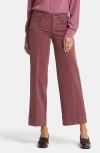 Nydj Teresa High Waist Wide Leg Ankle Jeans In Burgundy