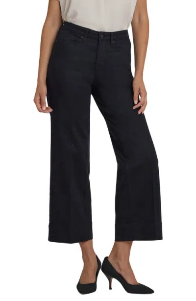 Nydj Teresa High Waist Wide Leg Ankle Jeans In Black
