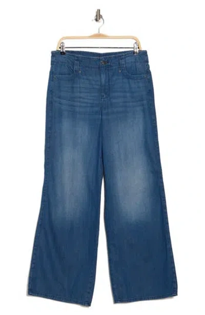 Nydj Teresa High Waist Wide Leg Clean Hem Jeans In Mission Blue