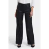 Nydj Teresa High Waist Wide Leg Coated Jeans In Black Coated