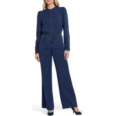 Nydj Teresa Hollywood Stripe High Waist Wide Leg Jeans