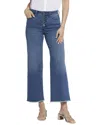 Nydj Teresa Exposed Button Frayed Ankle Wide Leg Jeans In Blue