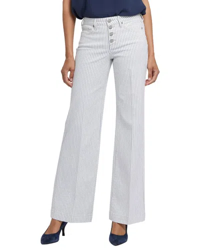 Nydj Teresa Palencia Stripe Wide Leg Jean In White