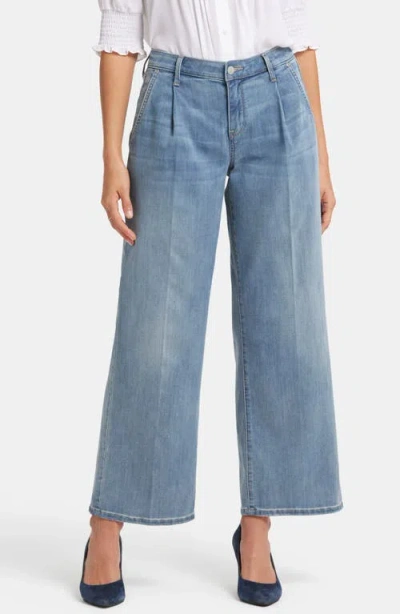 Nydj Teresa Pleated Ankle Wide Leg Jeans In Indigo Stream