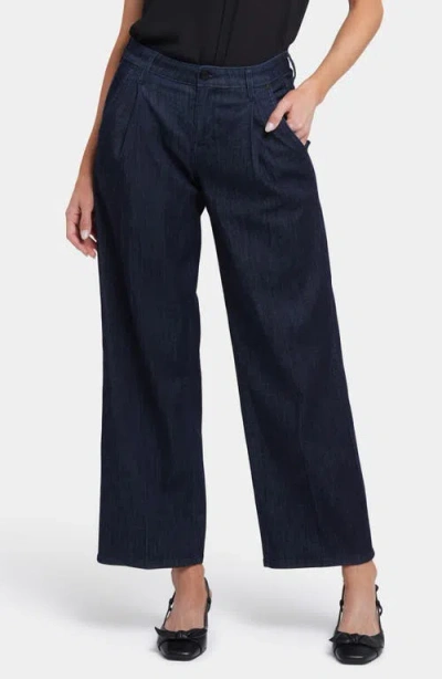 Nydj Teresa Pleated Ankle Wide Leg Jeans In Rinse