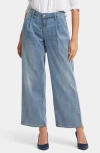 Nydj Teresa Pleated Ankle Wide Leg Jeans In Indigo Stream