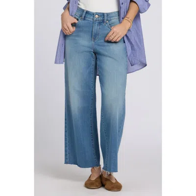 Nydj Teresa Raw Hem Ankle Wide Leg Jeans In Blue