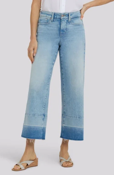 Nydj Teresa Raw Hem Wide Leg Ankle Jeans In Blue