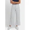 Nydj Teresa Stripe Exposed Button Ankle Wide Leg Jeans In Palencia Stripe