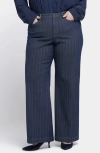 Nydj Plus Teresa Twilight Stripe Wide Leg Jean In Twilight Stripe