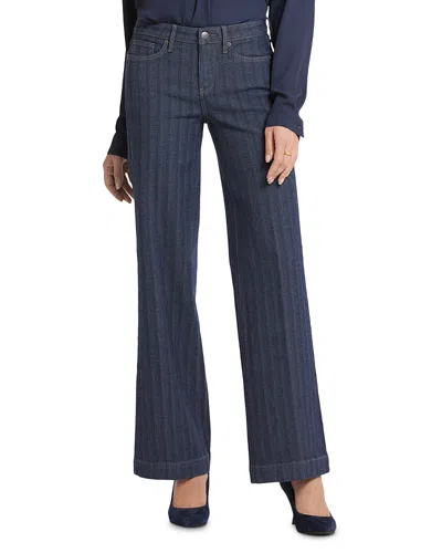 NYDJ TERESA STRIPED WIDE LEG JEANS IN TWILIGHT