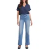 Nydj Teresa Trouser Womens Pocket Denim Wide Leg Jeans In Multi