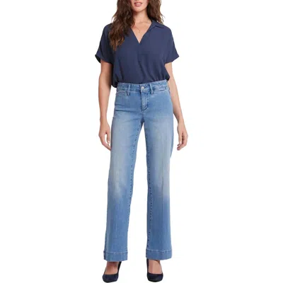Nydj Teresa Trouser Womens Pocket Denim Wide Leg Jeans In Everly