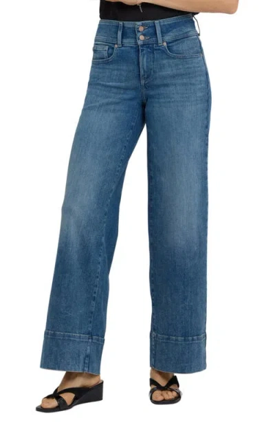 Nydj Teresa Wide Hem Wide Leg Jeans In Blue